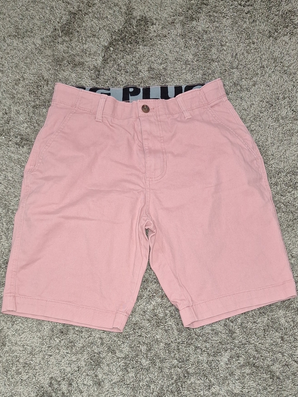 Plugg Flat Front Cotton Chino Shorts - Salmon Pink - 30